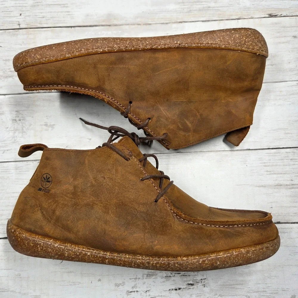 Bioline Italy Leather Chukka Boots Moc Toe Mens 42 Brown Distressed